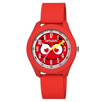 emoji rød plast quartz pige ur fra AM:PM, PM203-K744